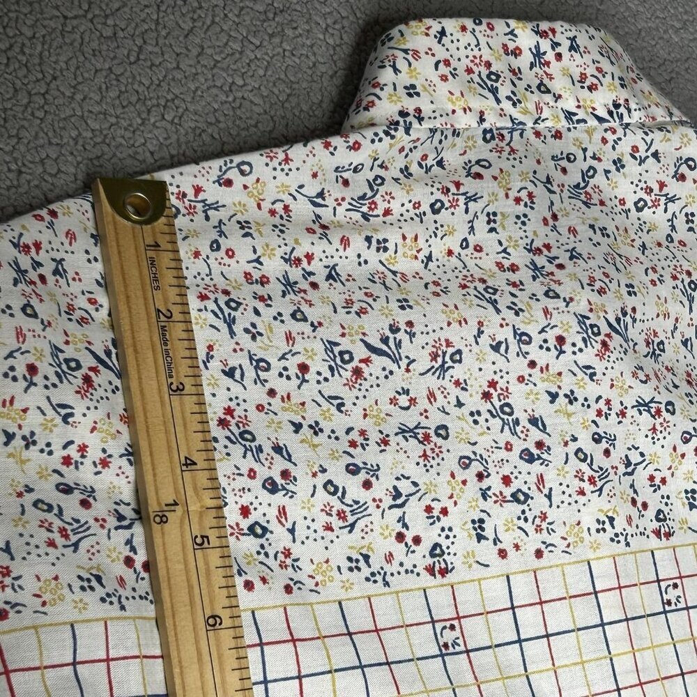 Vintage JCPenney Shirt Mens 15.5 34/35 Multicolor Plaid Floral 70s Funky Retro - Picture 10 of 11